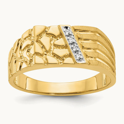IBGoodman Men's Diamond Nugget Complete Ring, 14K