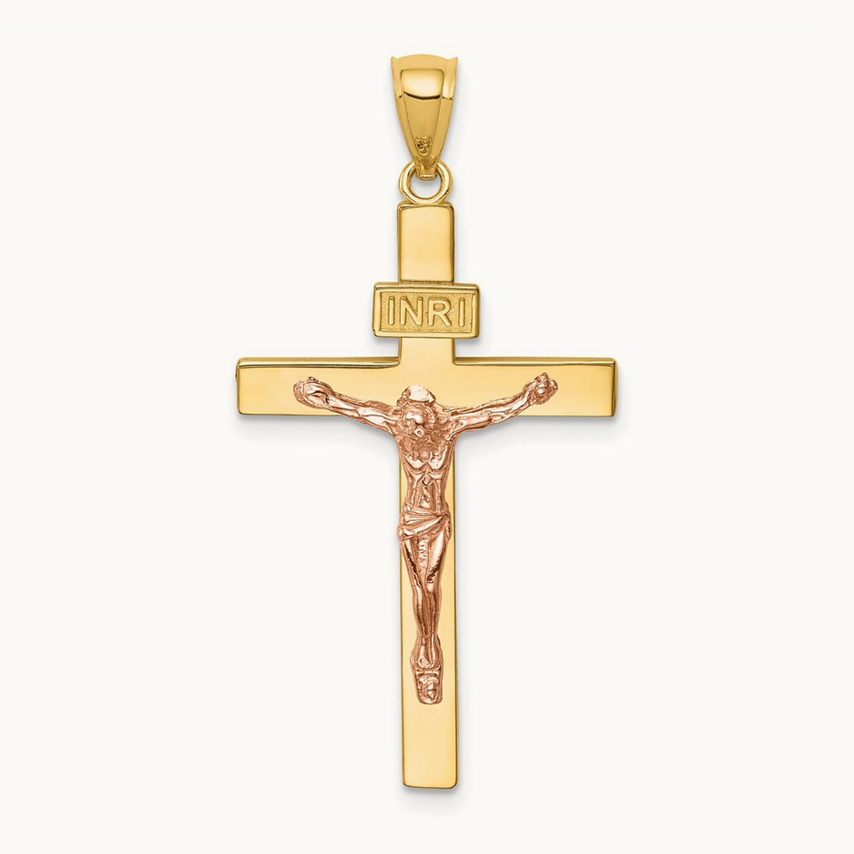 INRI Crucifix Pendant, 14K Two-tone