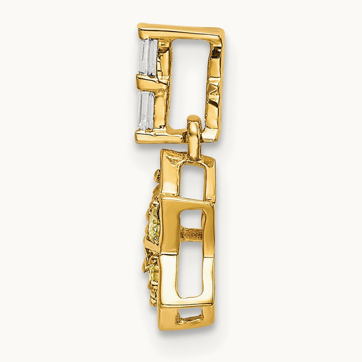 Diamond and Yellow Sapphire Star Pendant, 14K