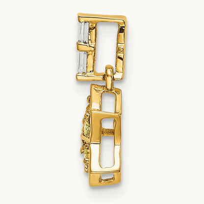 Diamond and Yellow Sapphire Star Pendant, 14K