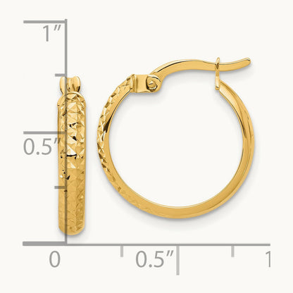 Polished and Diamond-cut Hoop Earrings — 19.6mm