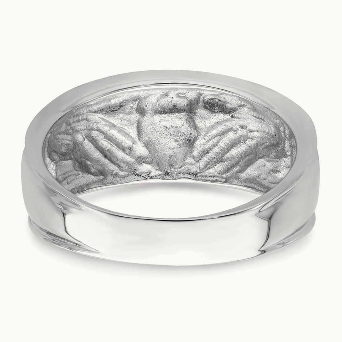 Men's Claddagh Band, 14K White Gold