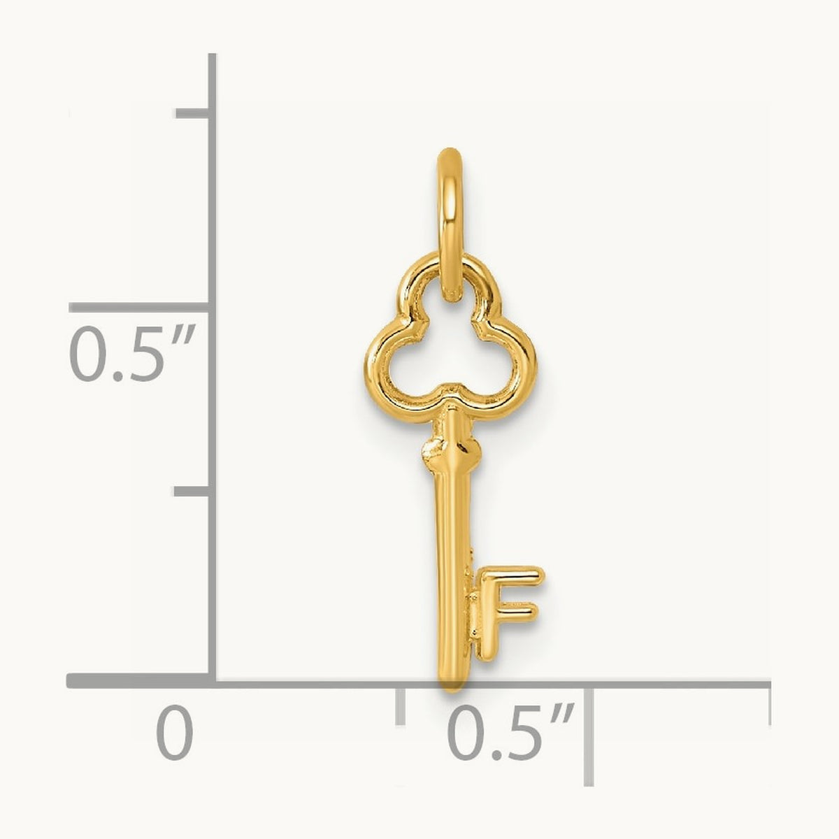 Key Initial Charm — 14K Yellow Gold, F