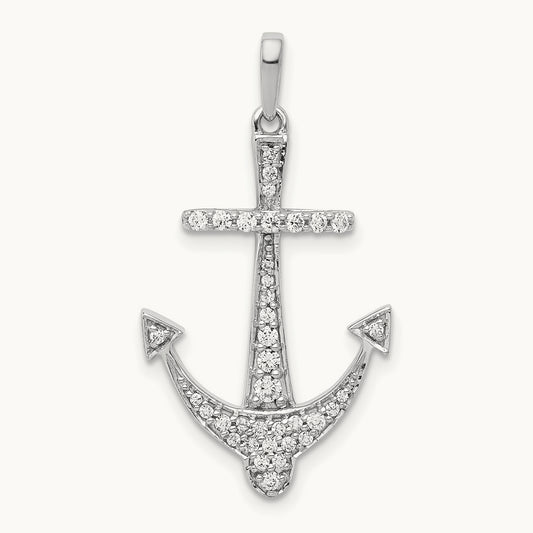 Anchor Pendant, 0.25 ct tw Lab-Grown Diamond