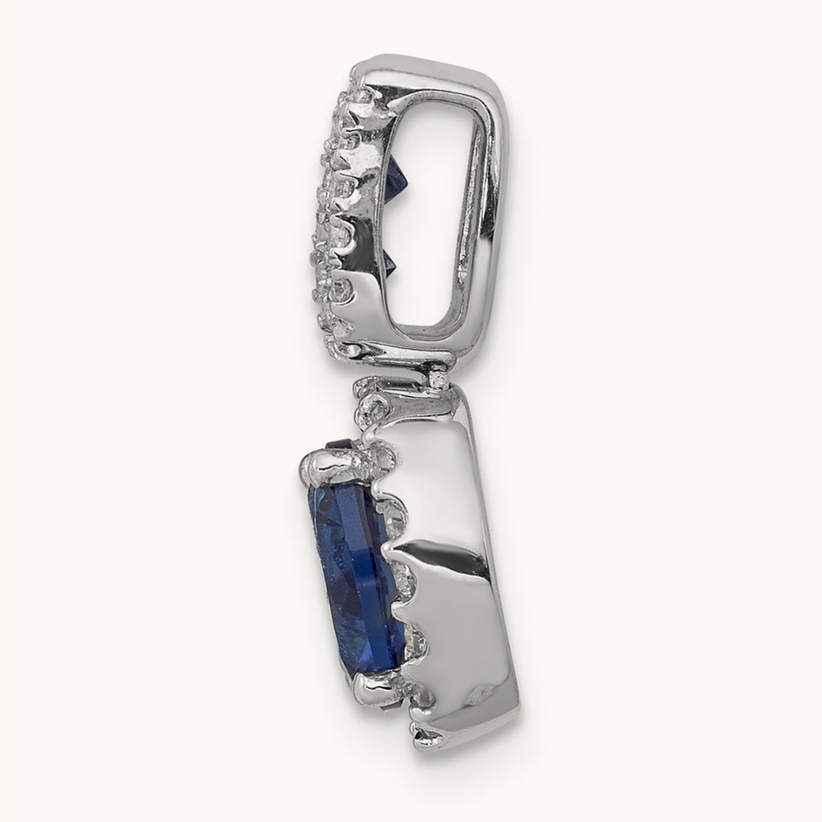 Created Sapphire Halo Pendant, 0.20 ct tw Lab-Grown Diamond