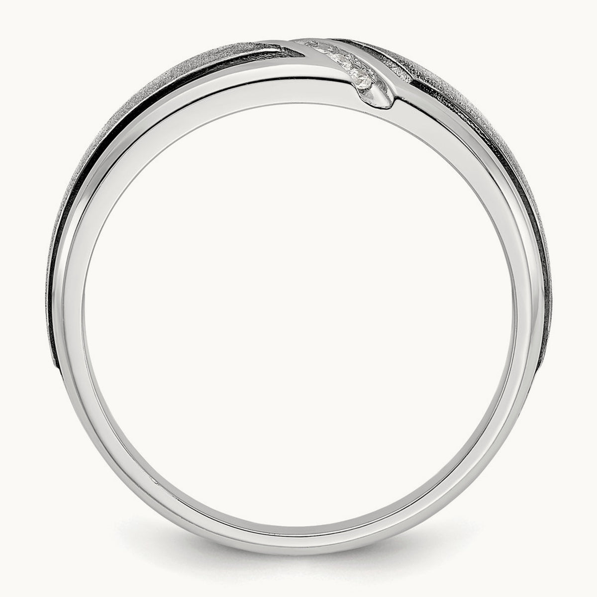 With Black RH Men's Ring, 0.05 ct tw Lab-Grown Diamond