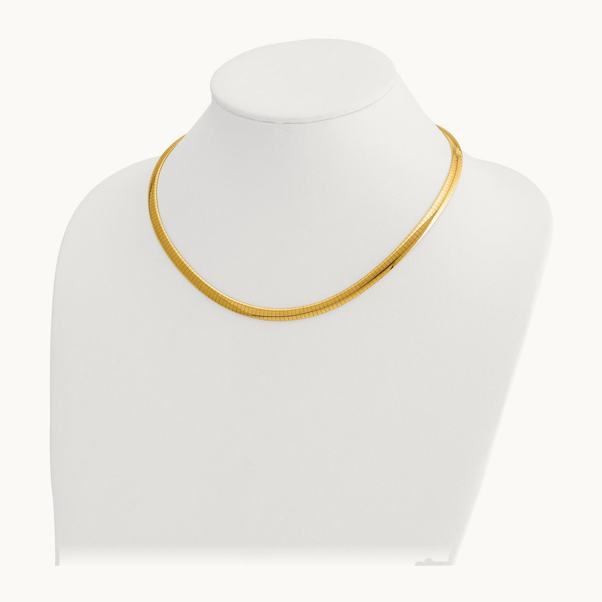 Domed Omega Necklace — 14K Yellow Gold, 18mm, 6mm