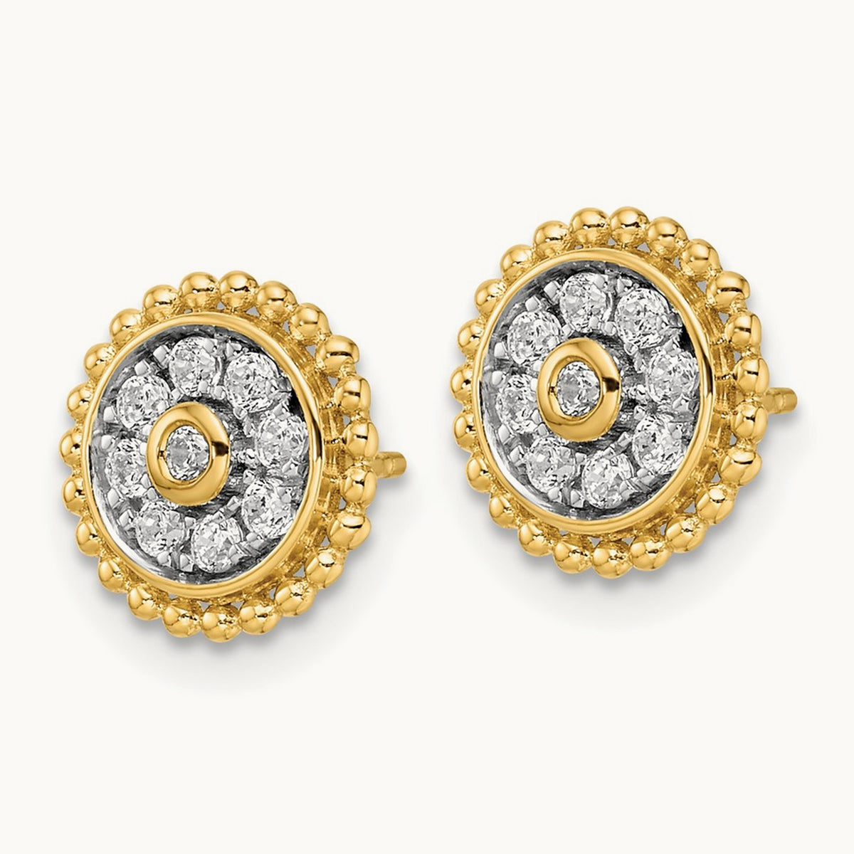Circle Post Earrings, 0.25 ct tw Lab-Grown Diamond