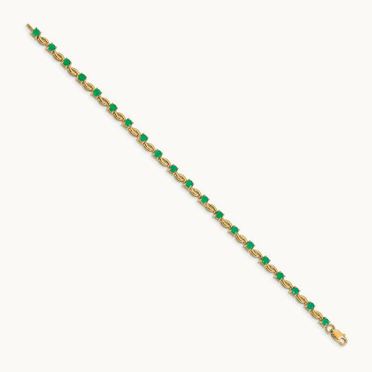 Emerald Bracelet — 14K Yellow Gold