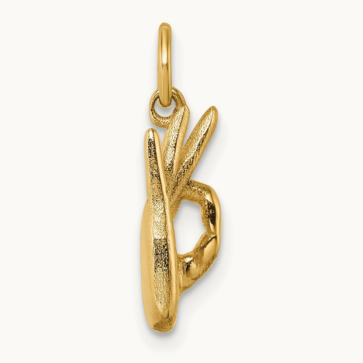 Polished OK Hand Pendant, 14K