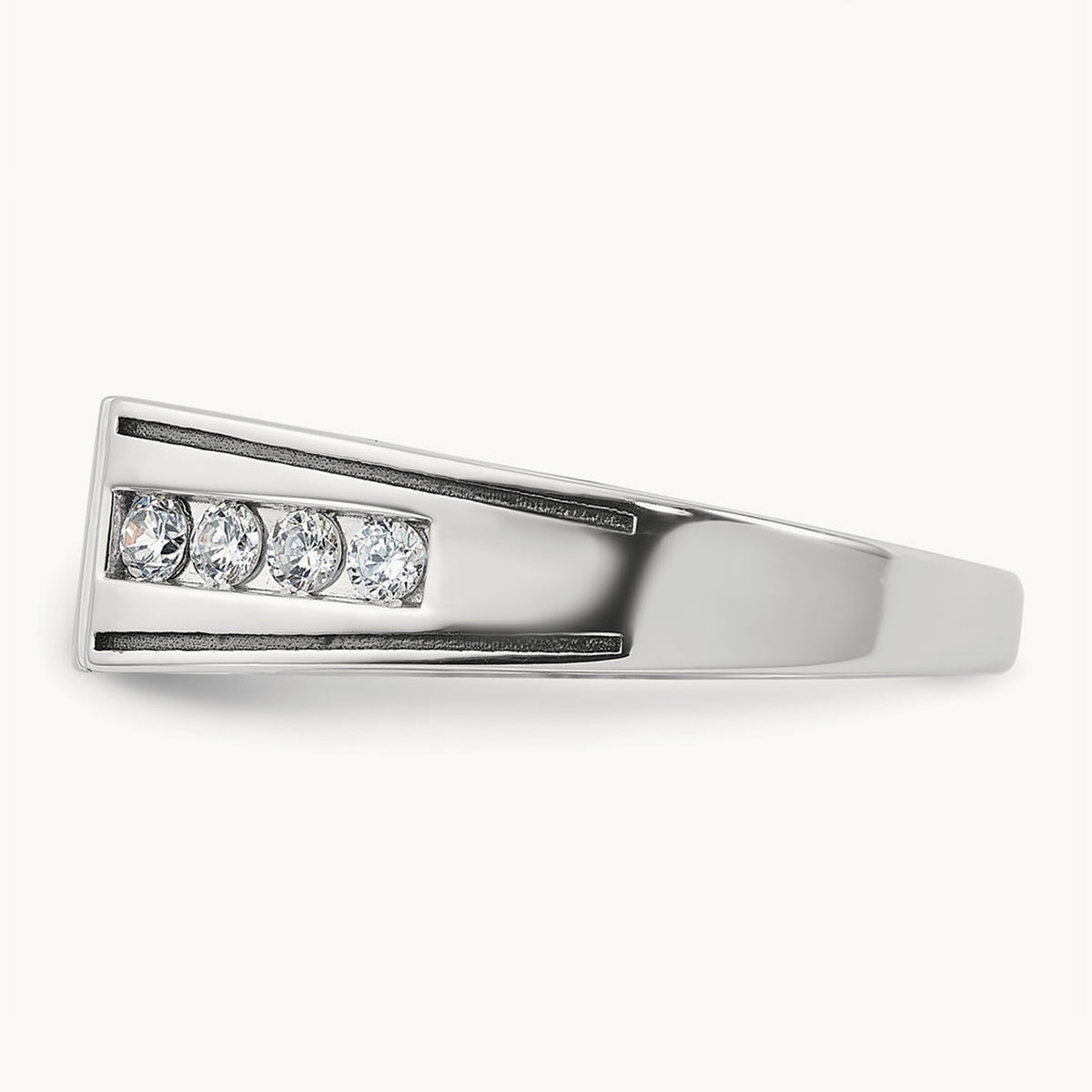 w/Blk RH IBGoodman Black/White Diamond Complete Ring, 14K White Gold