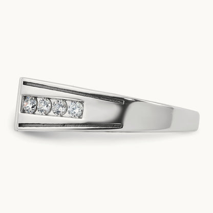 w/Blk RH IBGoodman Black/White Diamond Complete Ring, 14K White Gold