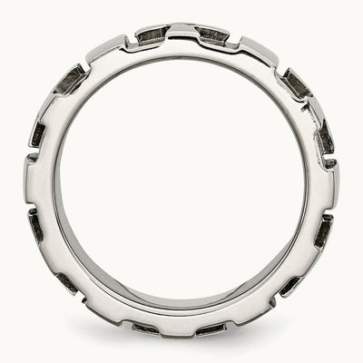Brushed & Polished 3pt Diamond Cross Band, 9mm, Stainless Steel