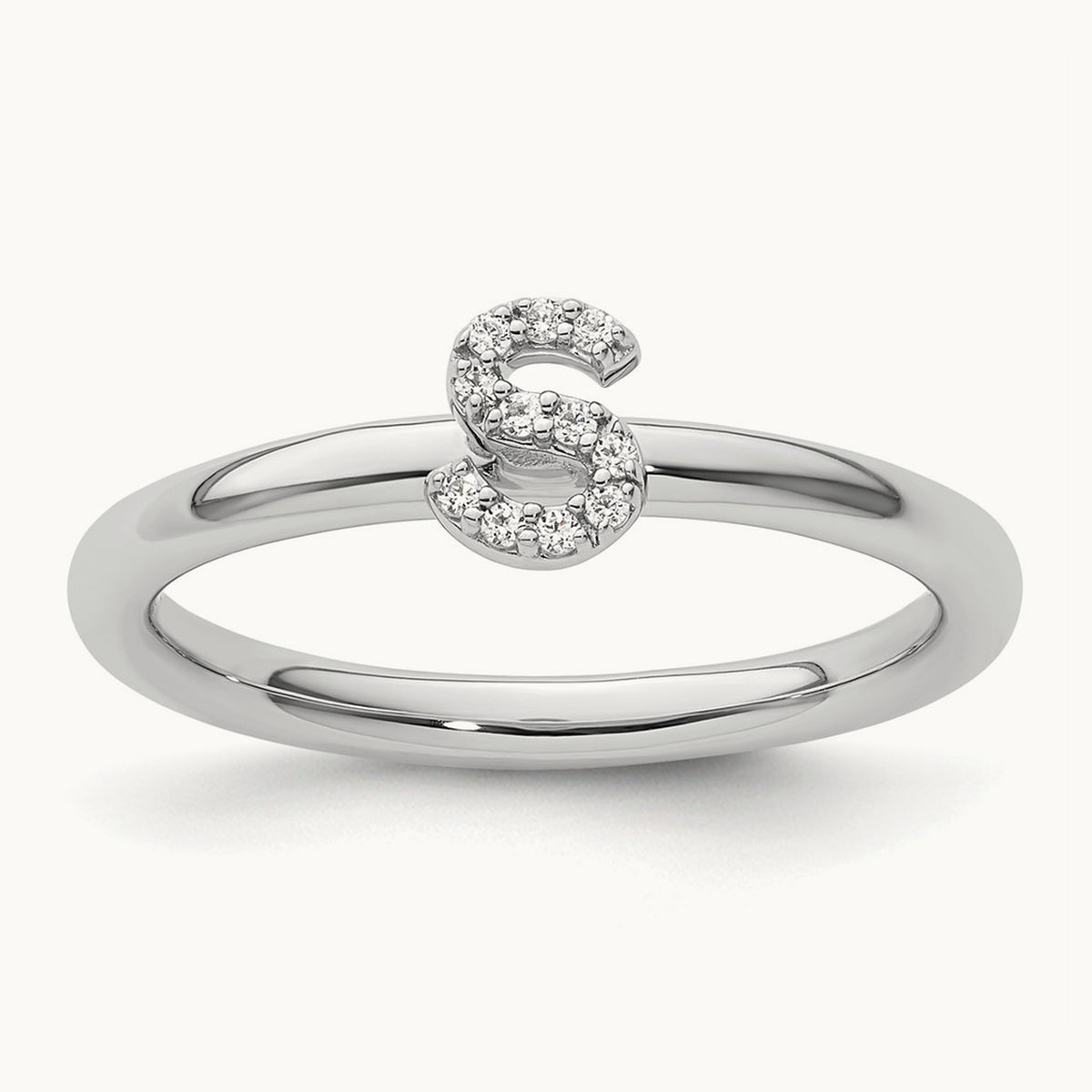 Stackable Diamond Ring — 14K White Gold, S