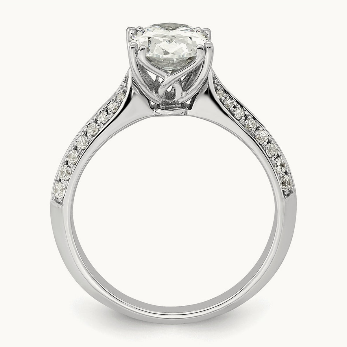 Oval Semi-Mount Engagement Ring — 1 1/2 ct, 7
