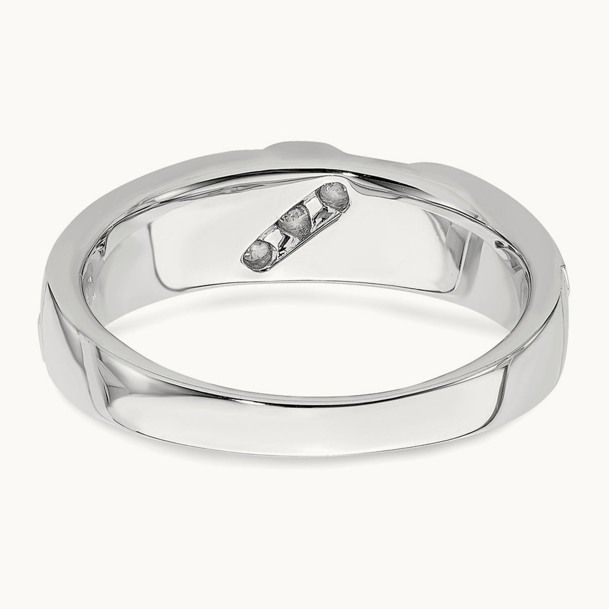 Men's Diamond Band, 14K White Gold
