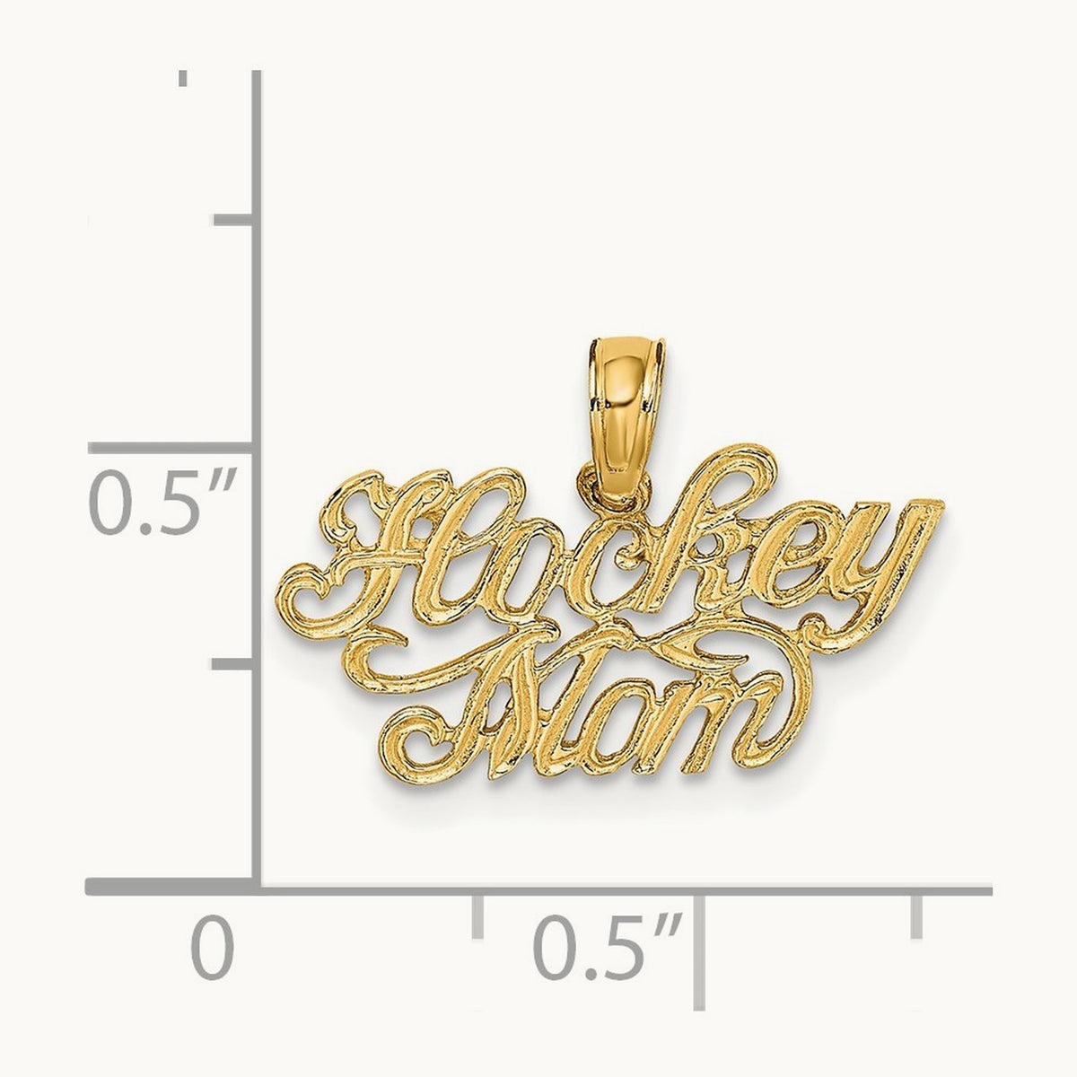 HOCKEY MOM Charm, 14K