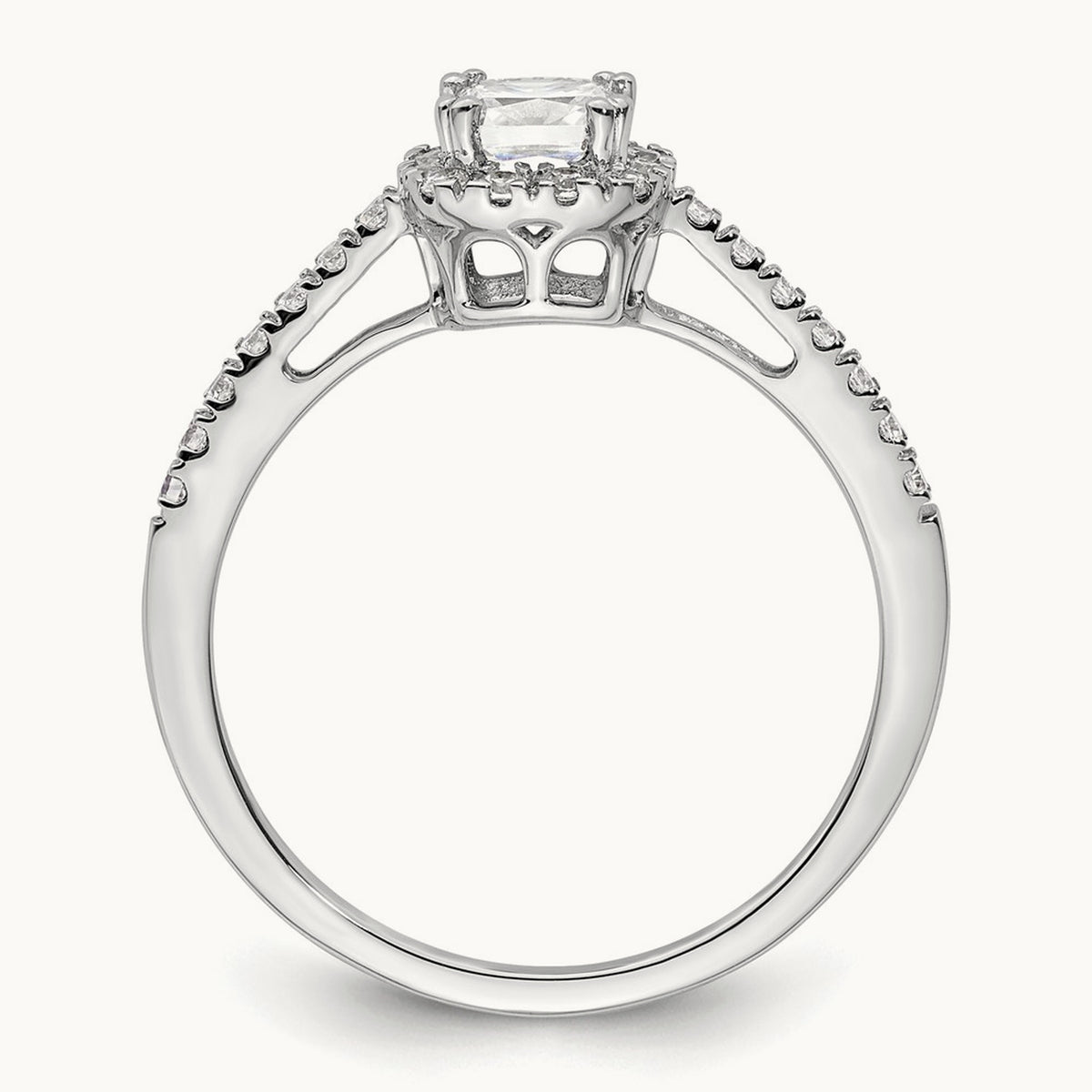 Cushion Semi-Mount Halo Engagement Ring — 1/4 ct, Standard, 7