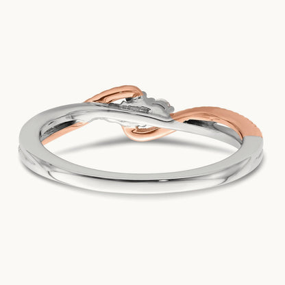 First Promise Polish Comp 3 Stone Dia Promise/Engag, 14K White with Rose Gold