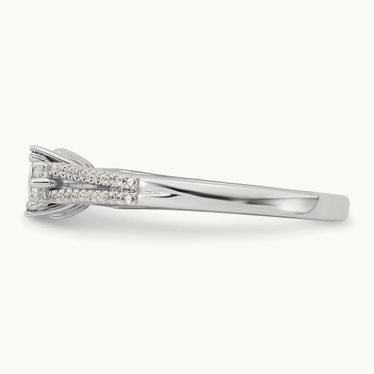 3 Stone Cushion Semi-Mount Engagement Ring — 1/2 ct, 7