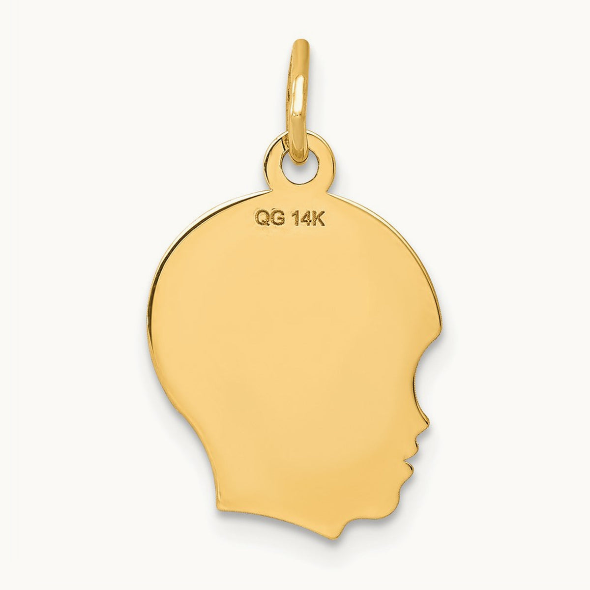 .018 Depth Engravable Boy Head Charm — 22mm