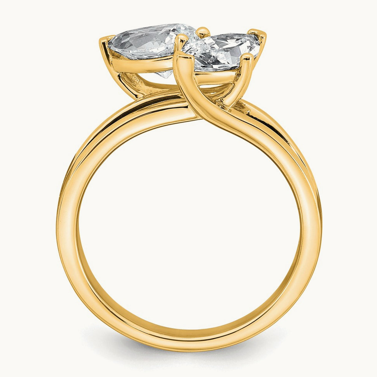 Marquise & Pear 2 Stone Engagement Ring, 2.00 ct tw Lab-Grown Diamond — 14K Yellow Gold