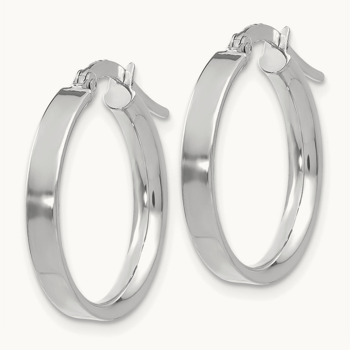 Small Hoop Earrings — 14K White Gold