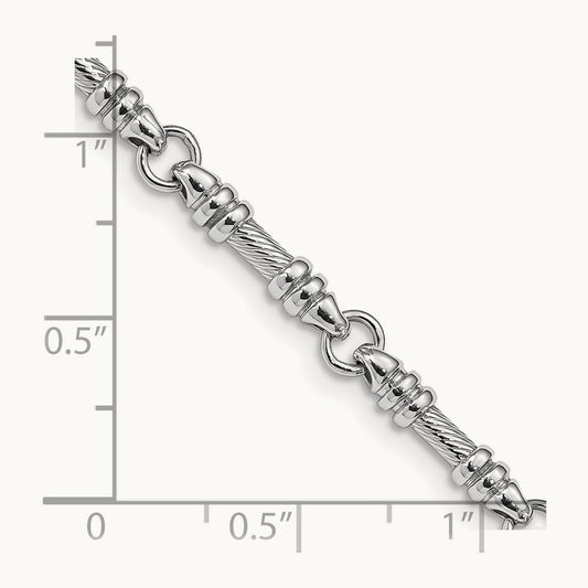 Hand-polished Fancy Link Bracelet, 3.5mm, 14K White Gold