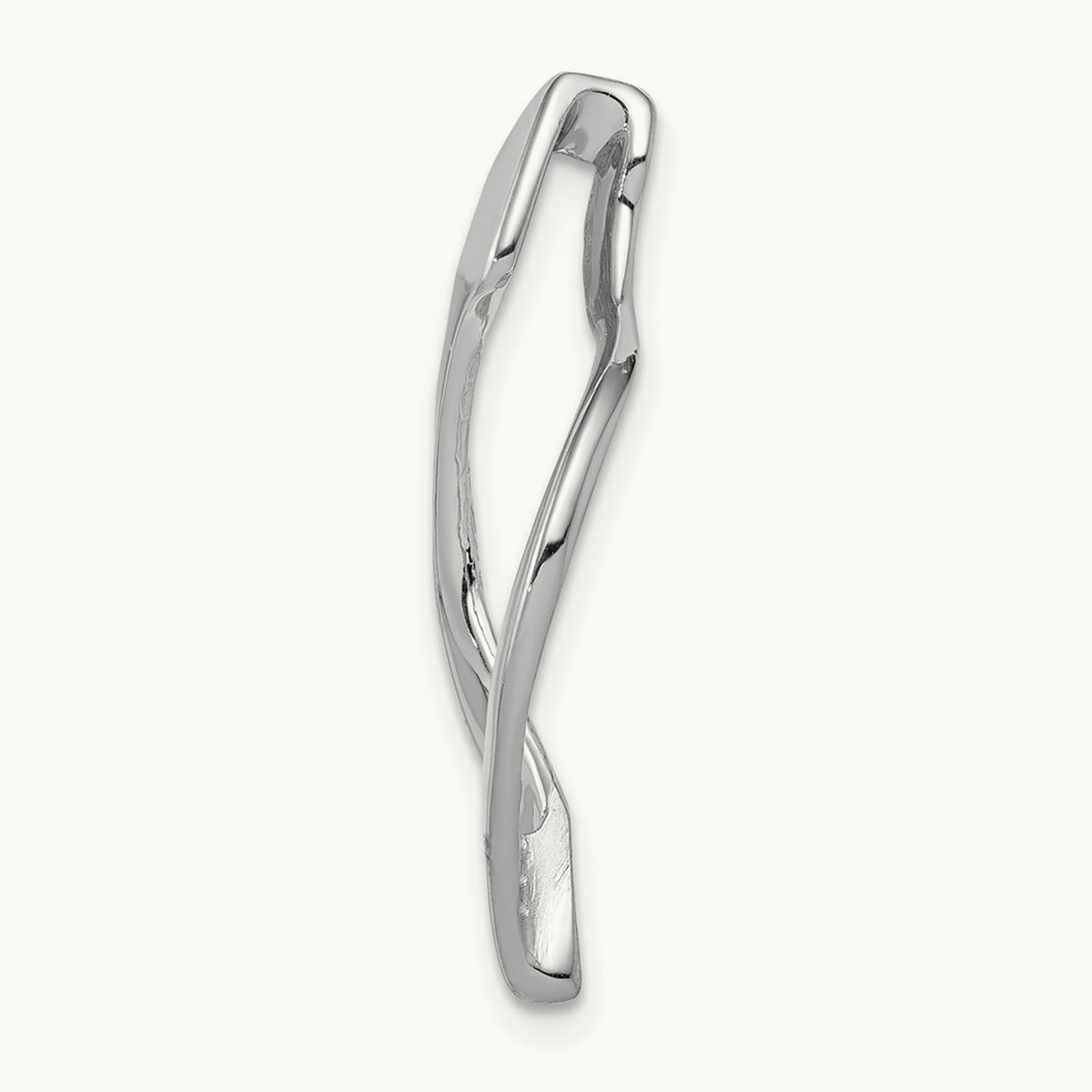 Fits up to Regular, 10mm Fancy Reversible Omega Slide, 8mm, 14K White Gold