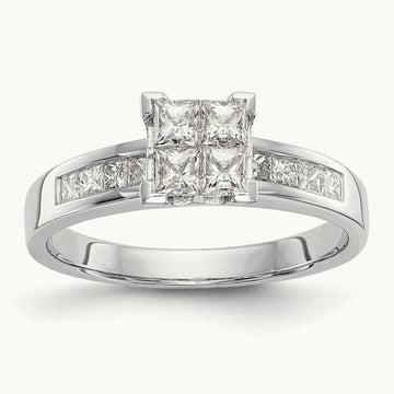 Complete Diamond Cluster Engagement Ring — photo set