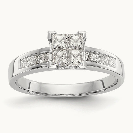 Complete Diamond Cluster Engagement Ring — photo set