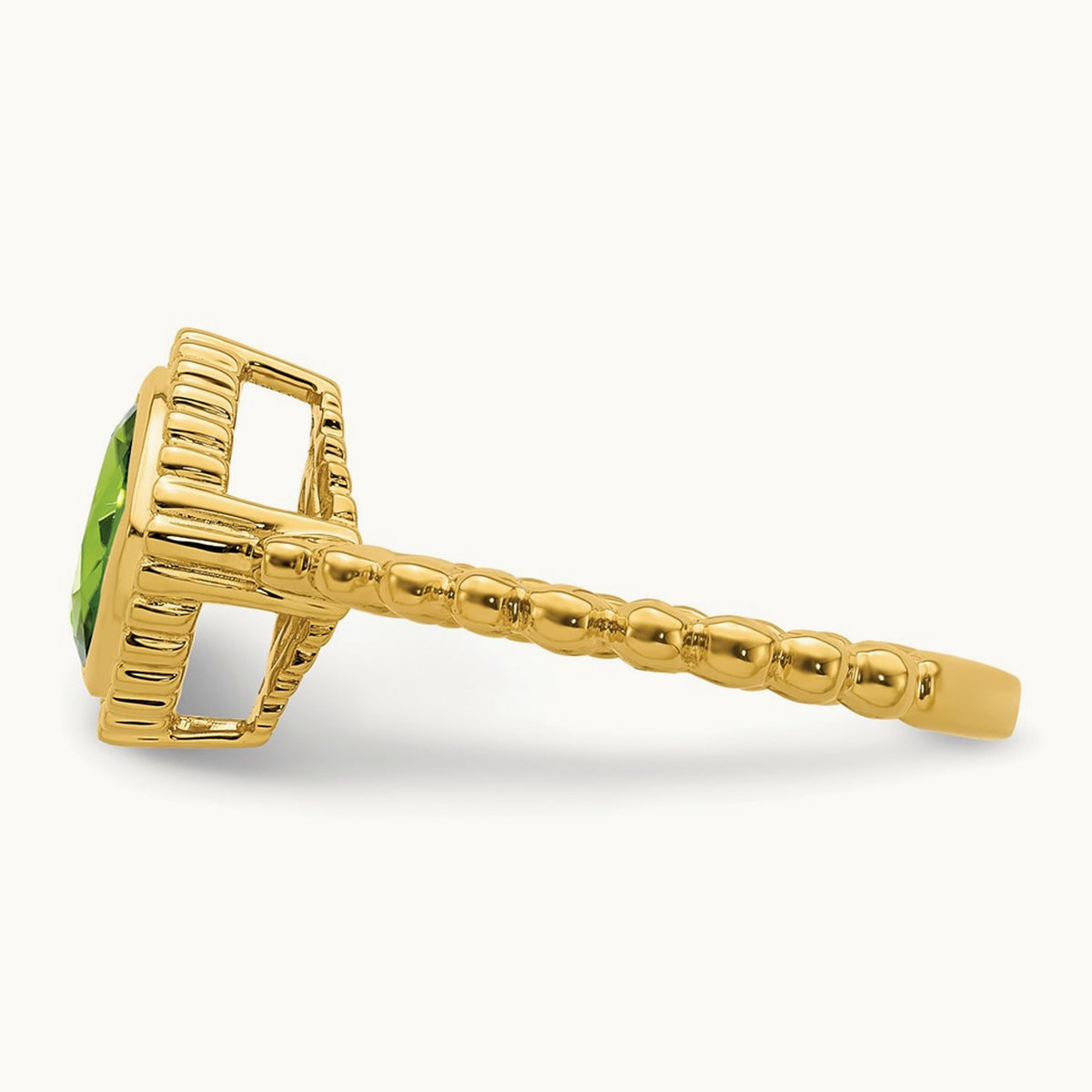 Cushion Peridot Ring, 14K