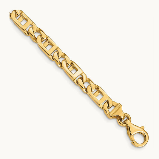 Hand-Polished Fancy Link Bracelet, 5.9mm, 14K