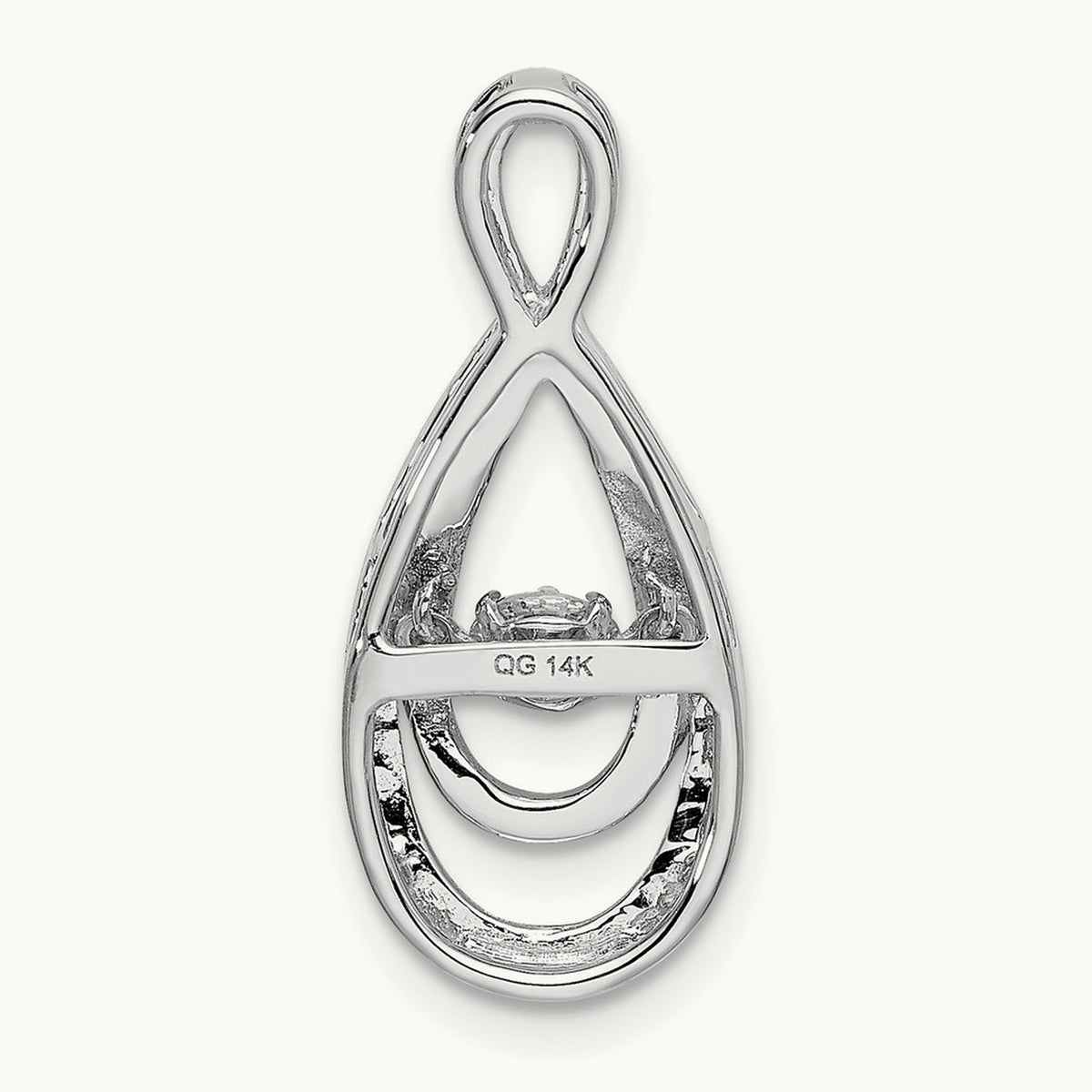 1/4ct. Moving Diamond Infinity Slide Pendant, 14K White Gold