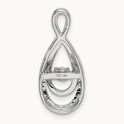 1/4ct. Moving Diamond Infinity Slide Pendant, 14K White Gold