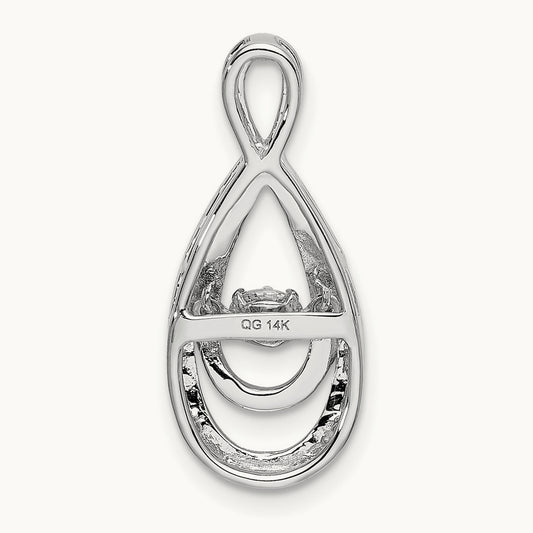 1/4ct. Moving Diamond Infinity Slide Pendant, 14K White Gold