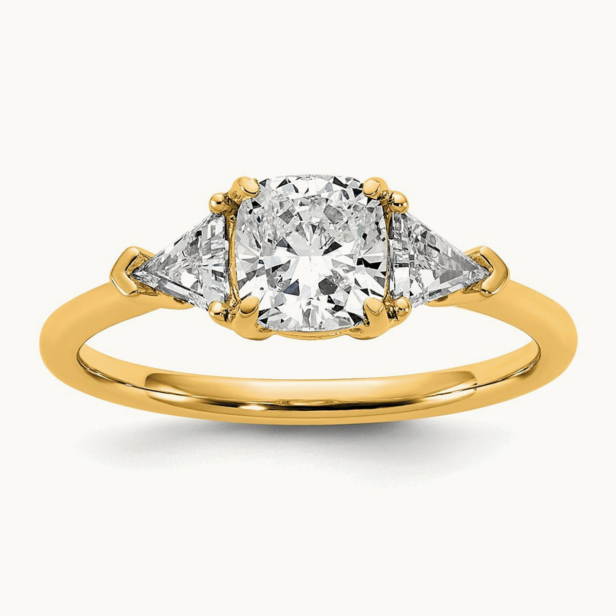 Triangle Cushion Semi-Mount Engagement Ring, 0.50-1.00 ct tw Lab-Grown Diamond — 1/2 ct, 14K Yellow Gold