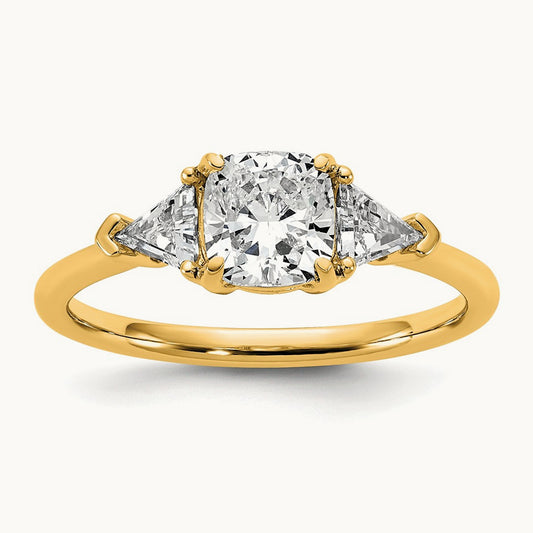 Triangle Cushion Semi-Mount Engagement Ring, 0.50-1.00 ct tw Lab-Grown Diamond — 1/2 ct, 14K Yellow Gold