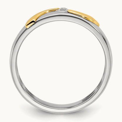 14ktt IB Goodman Mens Polished Complete 1/20ct Diamond Ring
