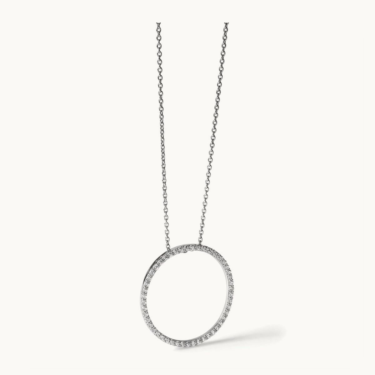 Circle Slide Necklace, 1-3 ct Lab-Grown Diamond — 14K White Gold