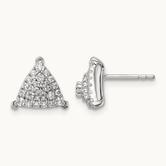 Triangle Cluster Post Earrings, 0.50 ct tw Lab-Grown Diamond