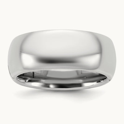 CLIQ Hinged Comfort Fit Wedding Band, 8mm, 14K White Gold