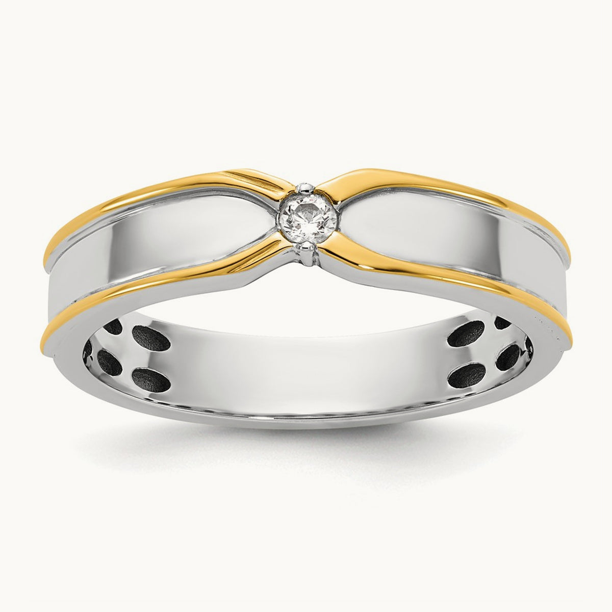 14ktt IB Goodman Mens Polished Diamond Ring Mounting