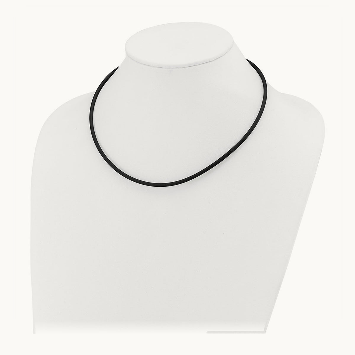 18in with Yellow Clasp Black Rubber Cord Necklace — 3mm