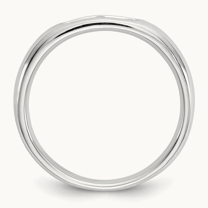 5-Stone Diamond Channel Band, 14K White Gold