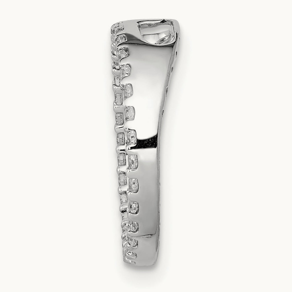 Diamond Circle Chain Slide — 14K White Gold, 15.4mm