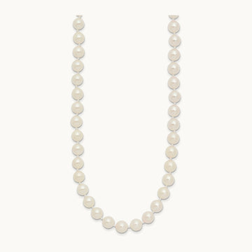 6- Round White Saltwater Akoya Cultured Pearl Necklace, 7mm, 14K