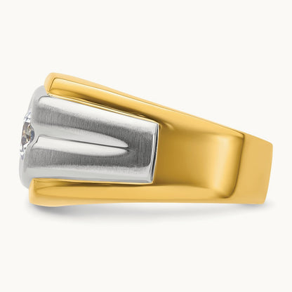 Two-tone Polished/Satin Men's Ring Mounting