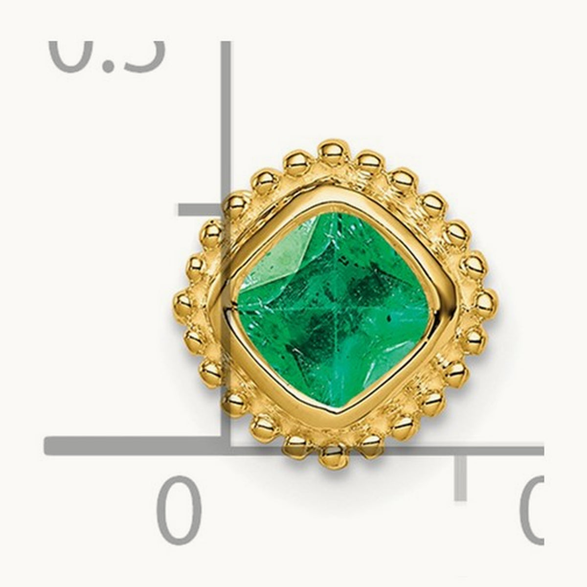 Cushion Emerald Chain Slide, 14K