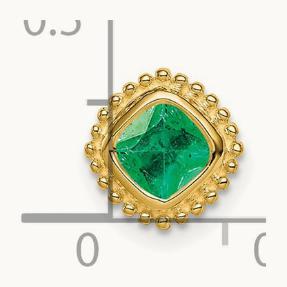 Cushion Emerald Chain Slide, 14K